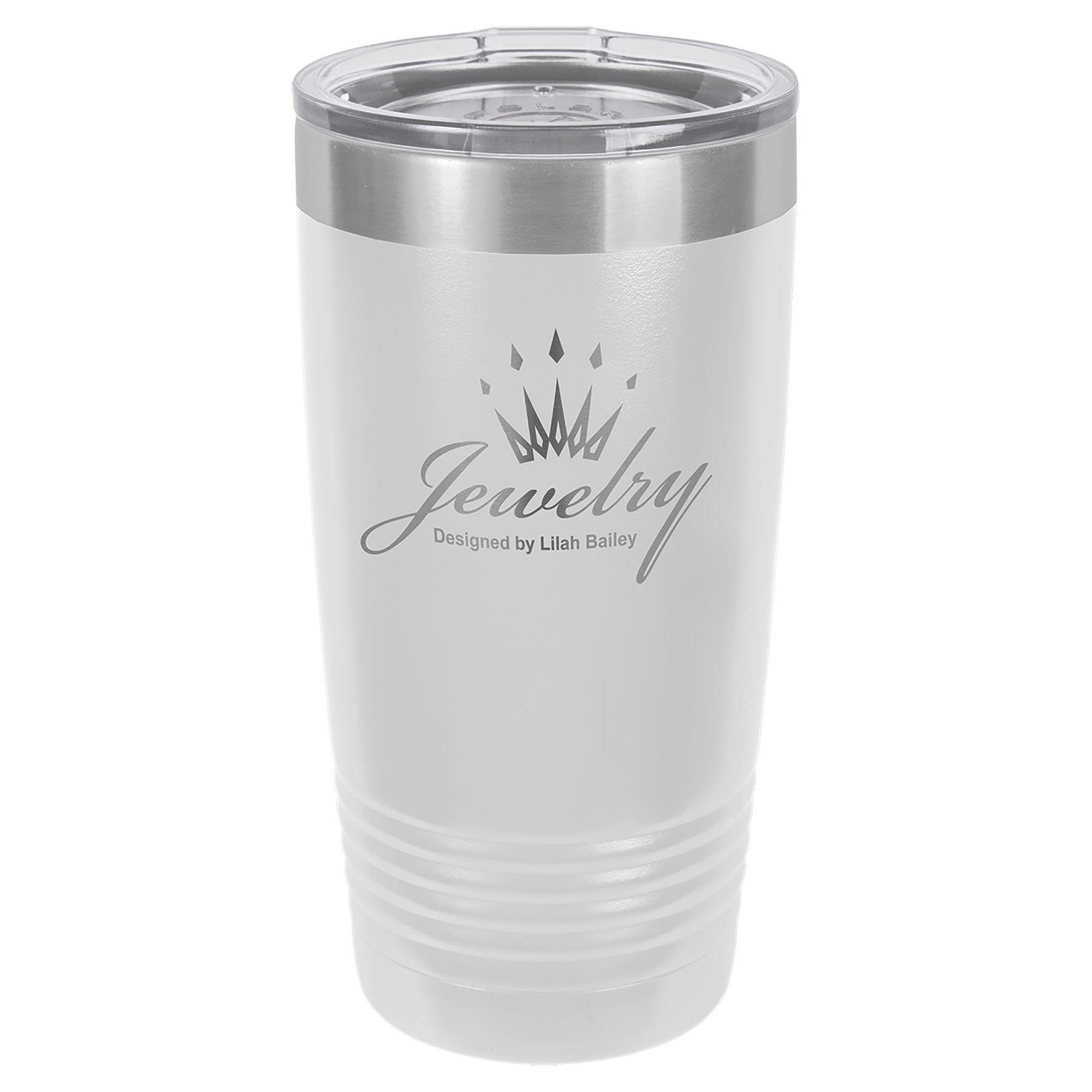 Polar Camel 20 oz. White Vacuum Insulated Ringneck Tumbler with Clear Lid