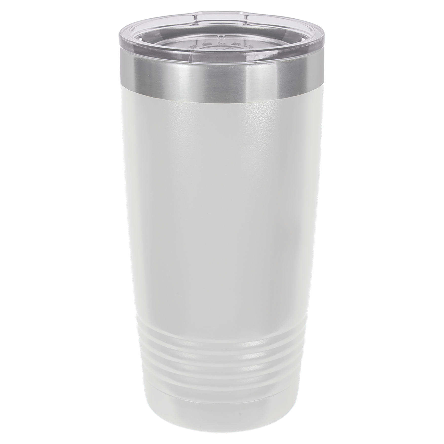 Polar Camel 20 oz. White Vacuum Insulated Ringneck Tumbler with Clear Lid