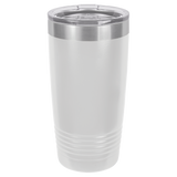 Polar Camel 20 oz. White Vacuum Insulated Ringneck Tumbler with Clear Lid
