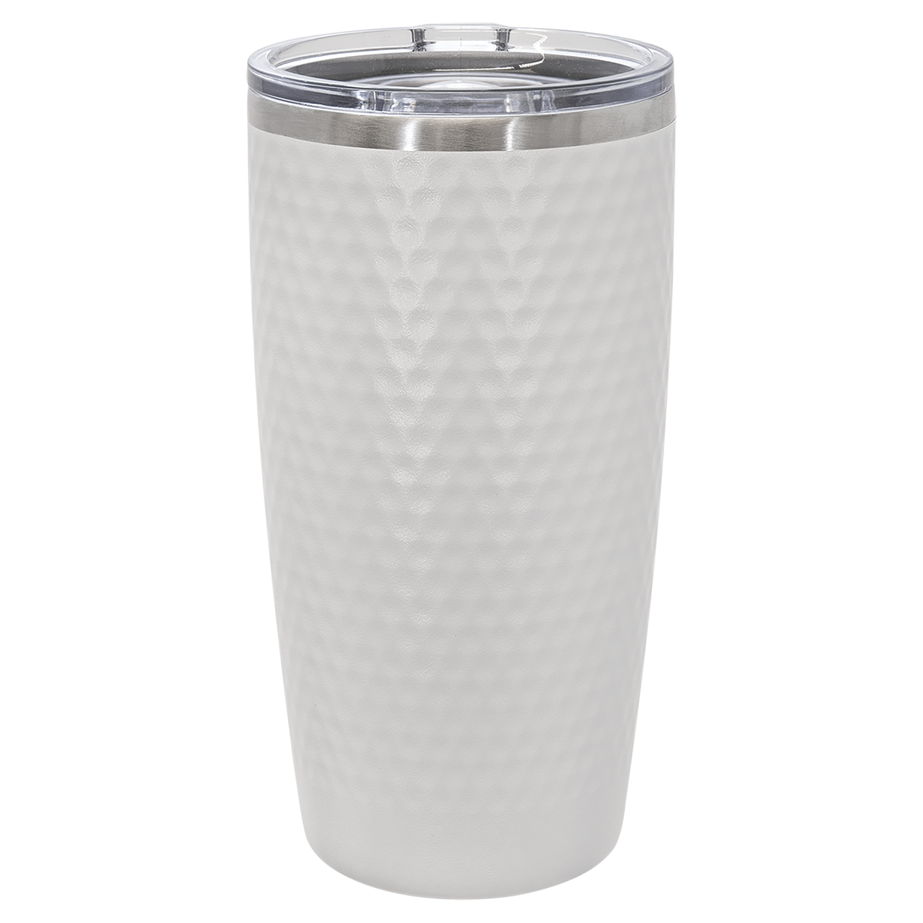 Polar Camel 20 oz. White Golf Dimpled Insulated Tumbler w/Clear Slider Lid