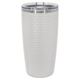 Polar Camel 20 oz. White Golf Dimpled Insulated Tumbler w/Clear Slider Lid